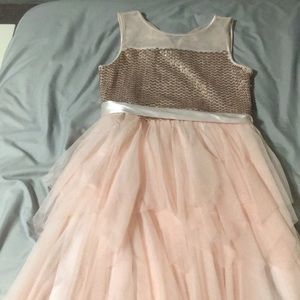 Pink sparkly dress girls size 14